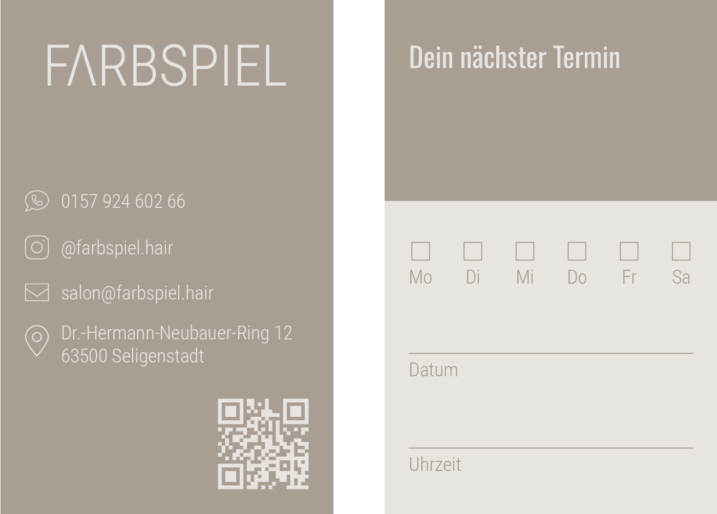 FARBSPIEL Visitenkarten